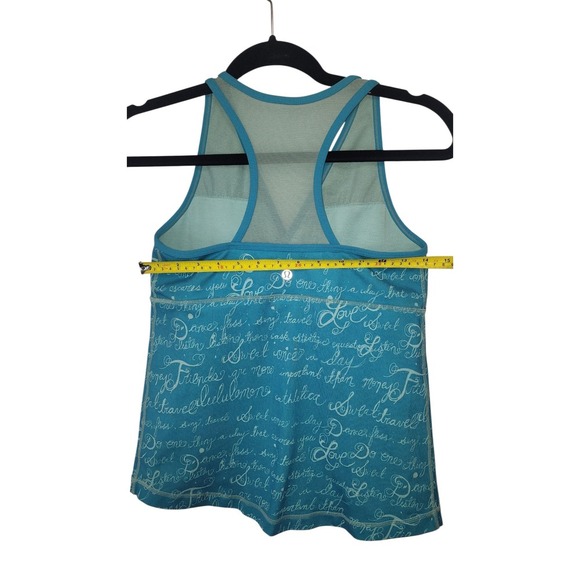 Lululemon Tank Top Everyday Mantra Blue Athletic Sleeveless - Picture 3 of 5